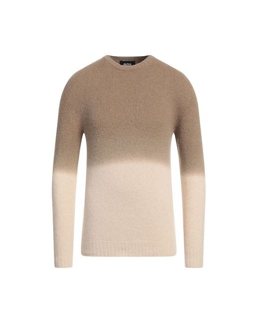 Alpha Studio Man Sweater Camel 36 Alpaca wool Polyamide Cotton Modal Elastane