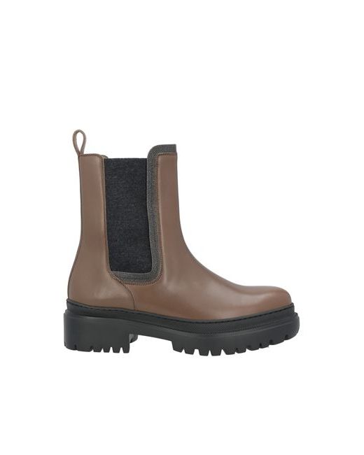 Brunello Cucinelli Ankle boots Khaki 7 Soft Leather Textile fibers