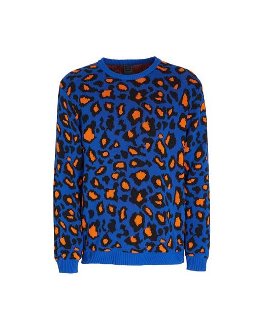8 by YOOX Leopard Jacquard Knit Jumper Man Sweater Bright S Recycled polyester cotton