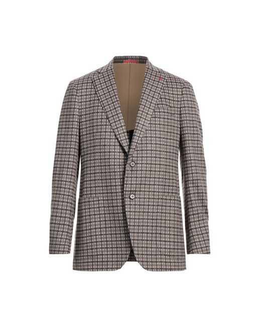 Isaia Man Suit jacket Khaki 40 Wool Cashmere