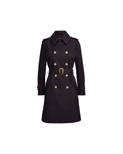 Lauren Ralph Lauren Water-repellent Belted Trench Coat Overcoat Midnight S Cotton Polyester