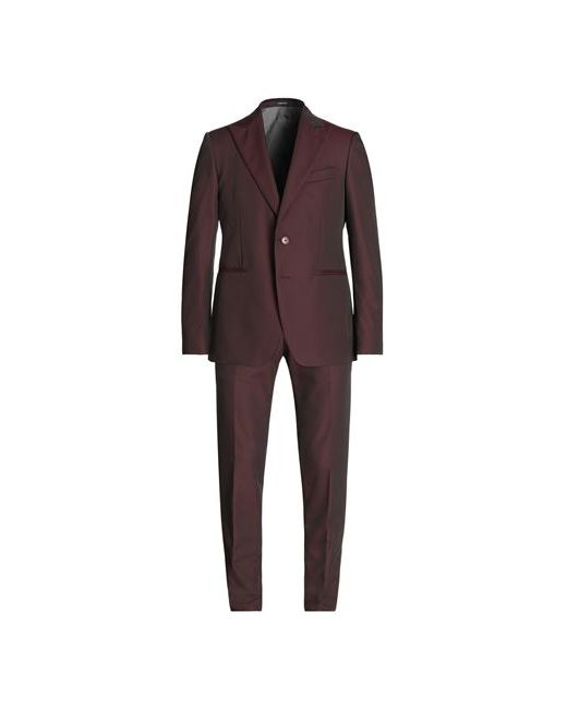 Angelo Nardelli Man Suit Burgundy 38 Polyester Wool Viscose