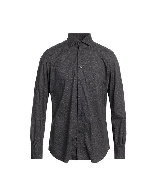 Mazzarelli Man Shirt Dark 15 ½ Cotton