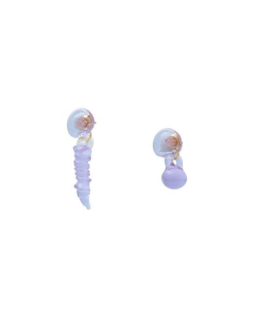 Levens Jewels Water Drops Earrings Lilac Borosilicate glass Brass