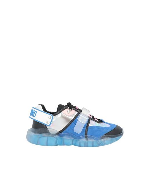 Moschino Man Sneakers Azure 7 Soft Leather Textile fibers