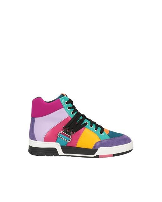Moschino Man Sneakers Lilac 7 Soft Leather Textile fibers