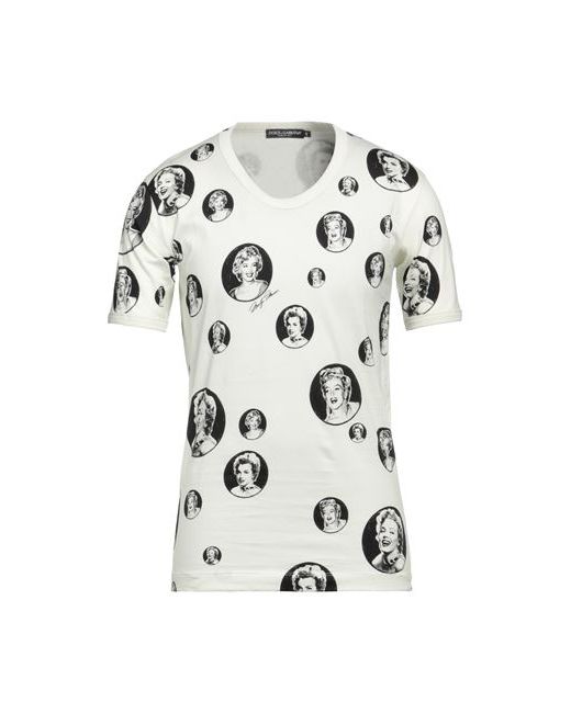 Dolce & Gabbana Man T-shirt Cream 34 Cotton