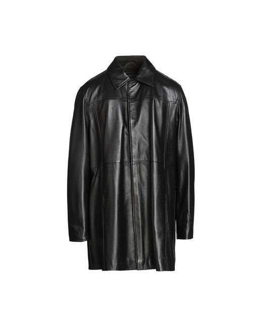 8 by YOOX Leather Straight Coat Man 36 Lambskin