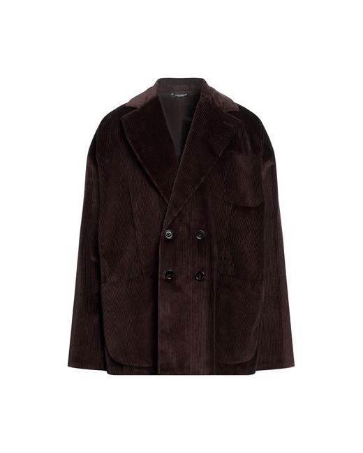 Dolce & Gabbana Man Coat Dark 34 Cotton Elastane