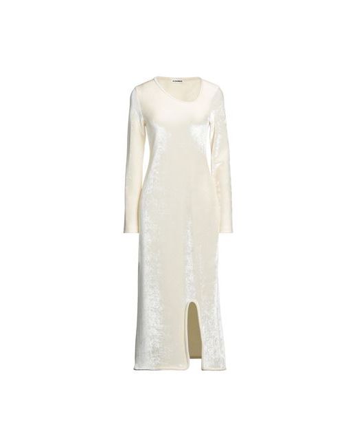 Jil Sander Midi dress Ivory 2 Viscose Virgin Wool Polyamide Elastane
