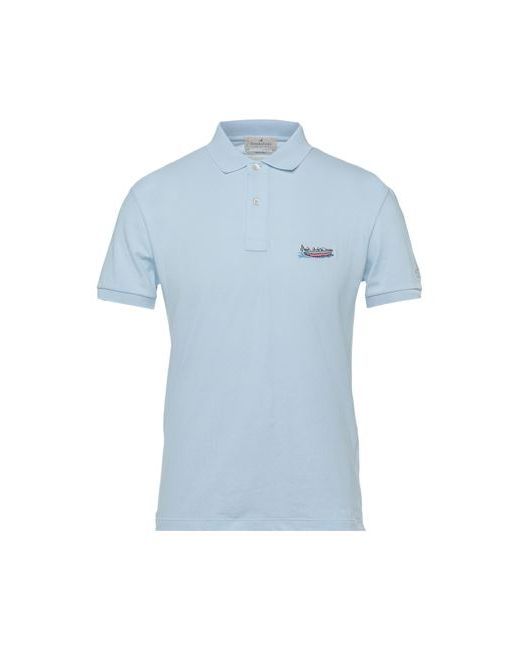 Brooksfield Man Polo shirt Sky 36 Cotton Elastane