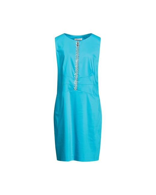Angelo Marani Midi dress Azure Cotton Polyamide Elastane