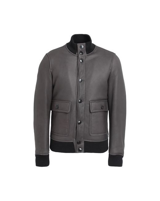 Dacute Man Jacket Lead 36 Soft Leather Wool Acrylic