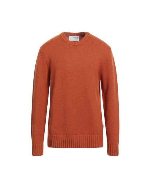 Selected Homme Man Sweater Rust Wool Polyamide