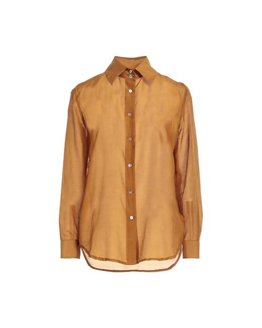 Brian Dales Shirt Camel 6 Cotton Silk