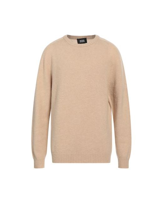 Alpha Studio Man Sweater Sand Geelong Wool
