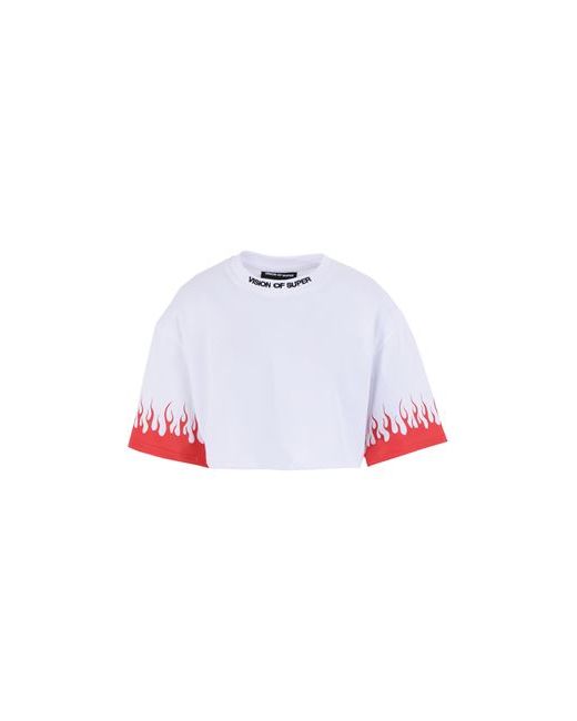 Vision Of Super Crop T-shirt Red Flames XS Cotton