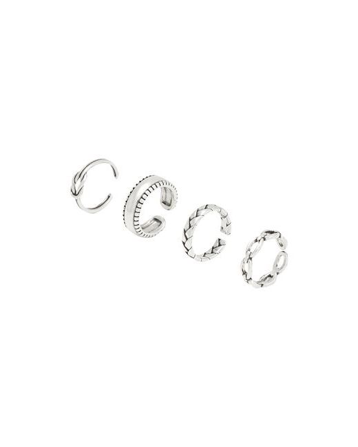 8 by YOOX Multiple Shapes And Chains Rings Set Ring 925/1000
