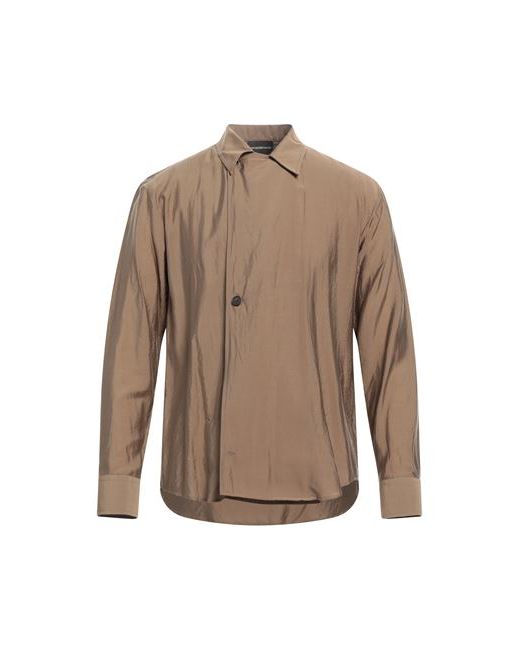 Emporio Armani Man Shirt Khaki XS Lyocell Silk