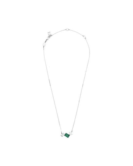 Swarovski Mesmera Pendant Mixed Cuts Green Rhodium Plated Necklace Metal Zirconia Crystal