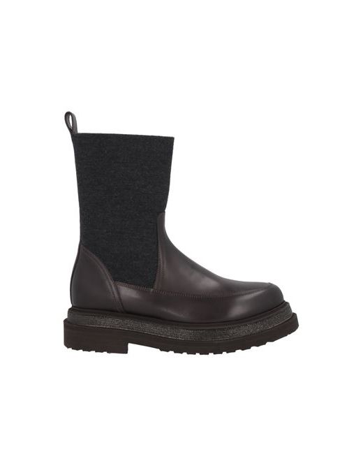 Brunello Cucinelli Ankle boots Dark 5 Soft Leather Textile fibers