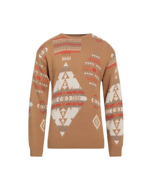 Over/D Man Sweater Camel S Acrylic Wool