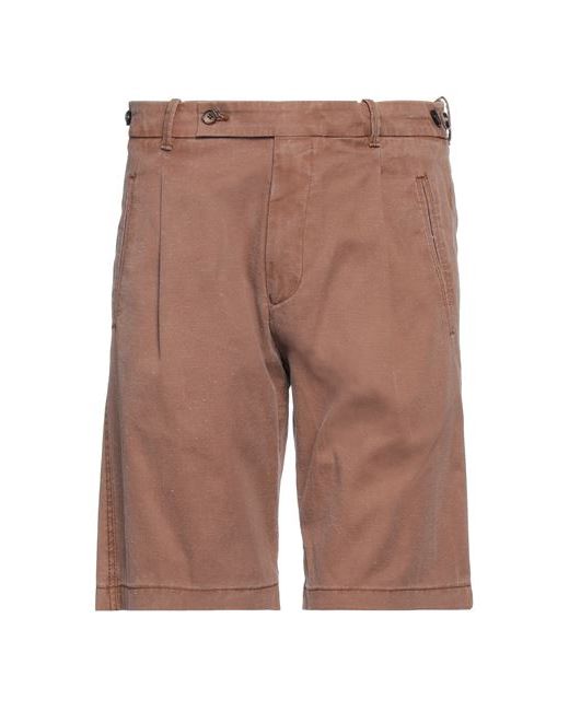 Berwick Man Shorts Bermuda Light brown 30 Cotton Linen Elastane