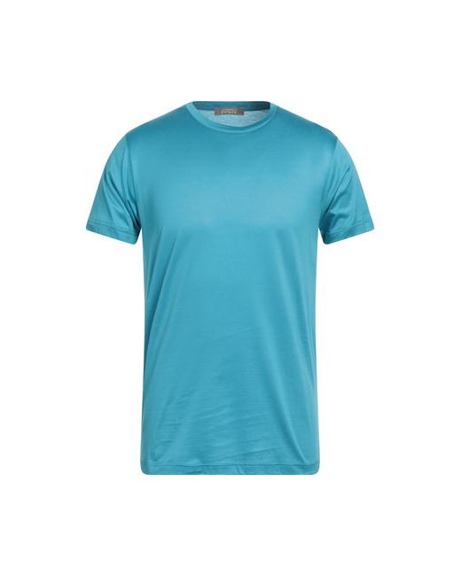 Andrea Fenzi Man T-shirt Azure S Cotton