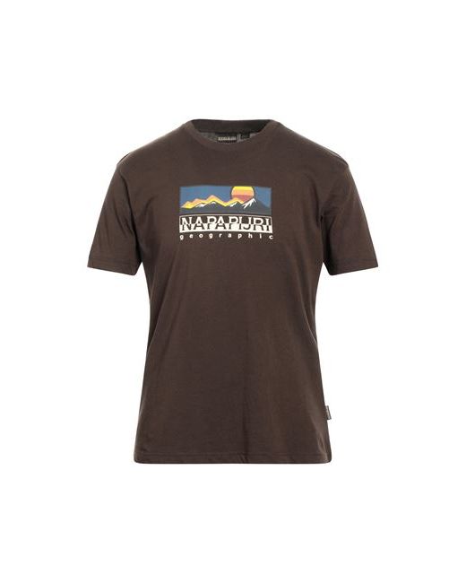 Napapijri Man T-shirt Cocoa Cotton