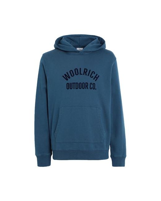 Woolrich Organic Cotton Script Hoodie Man Sweatshirt Slate S