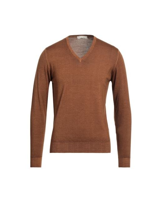 Filippo De Laurentiis Man Sweater Tan 38 Merino Wool