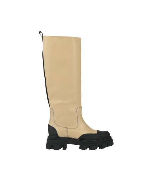 Ganni Knee boots Sand 6 Soft Leather Textile fibers
