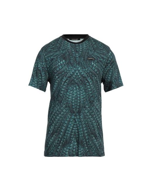 Roberto Cavalli Man T-shirt Deep jade S Cotton