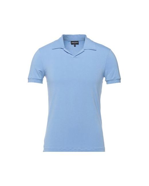Giorgio Armani Man Polo shirt Azure 38 Viscose Elastane