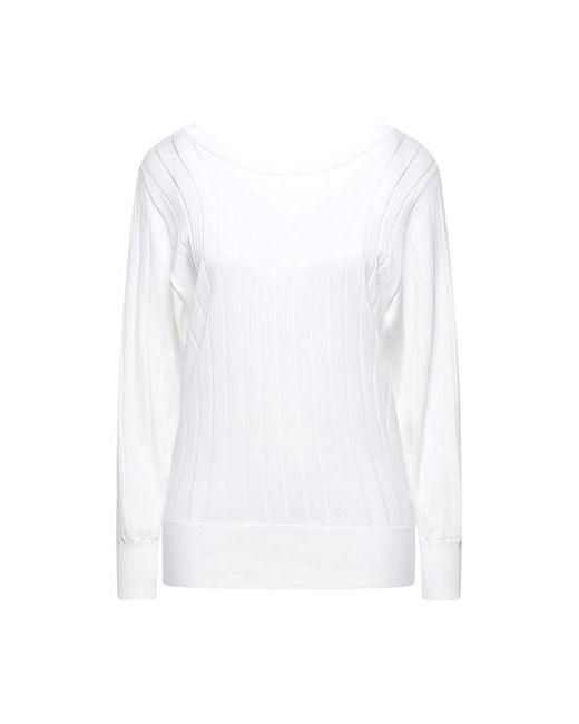 Agnona Sweater Ivory Cotton Silk Polyamide Elastane
