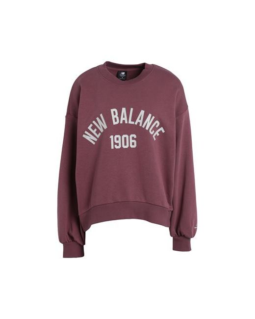 New Balance Essentials Varsity Fleece Crew Sweatshirt Mauve Cotton Polyester