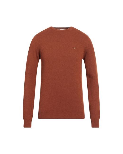 Brooksfield Man Sweater Rust Wool Polyamide