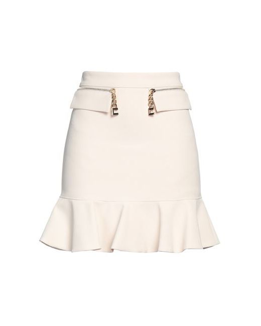 Elisabetta Franchi Mini skirt Cream Polyester Elastane