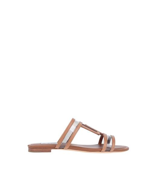 Tod's Sandals Tan Soft Leather Plastic