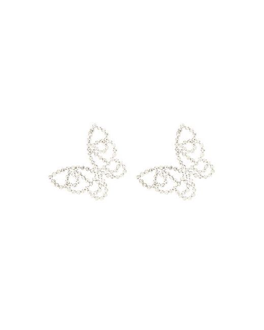 8 by YOOX Rhinestones Butterfly Earrings Copper Glass
