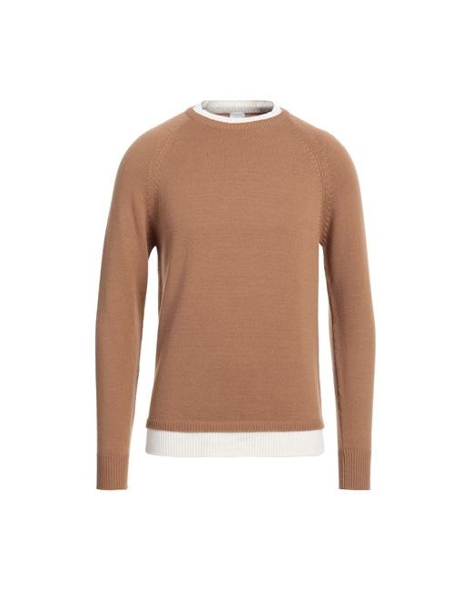 Eleventy Man Sweater Camel Wool Cashmere