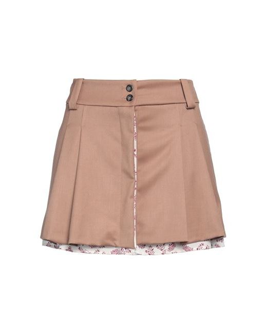 Pinko Mini skirt Light brown Polyester Viscose Elastane