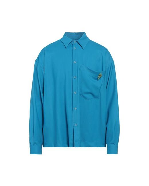 Bonsai Man Shirt Azure Virgin Wool Elastane
