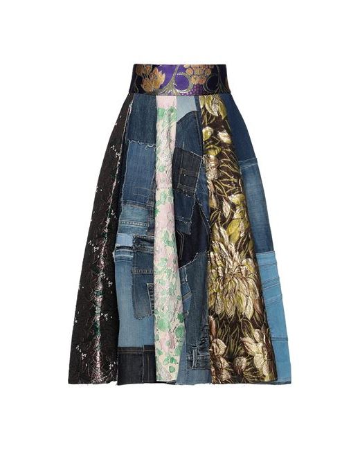 Dolce & Gabbana Midi skirt Synthetic fibers Cotton Metallic Polyester Silk