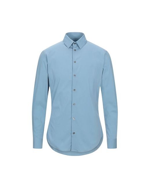 Giorgio Armani Man Shirt Sky Cotton Polyamide Elastane