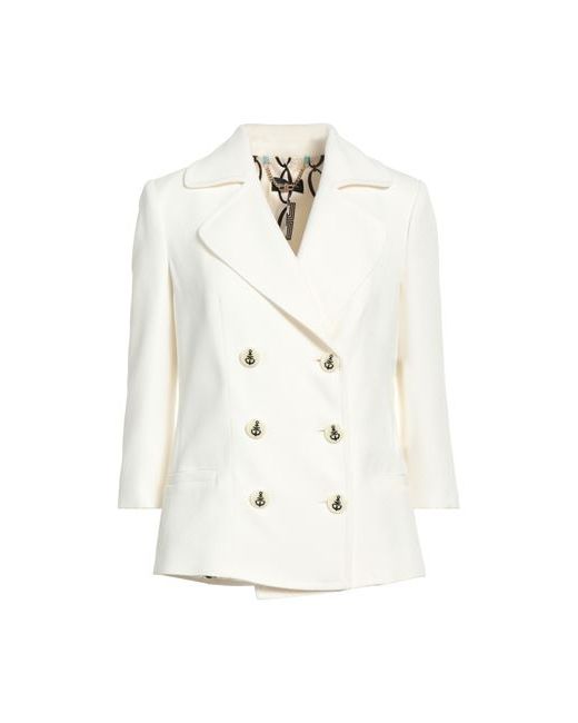 Elisabetta Franchi Suit jacket Ivory Viscose Wool