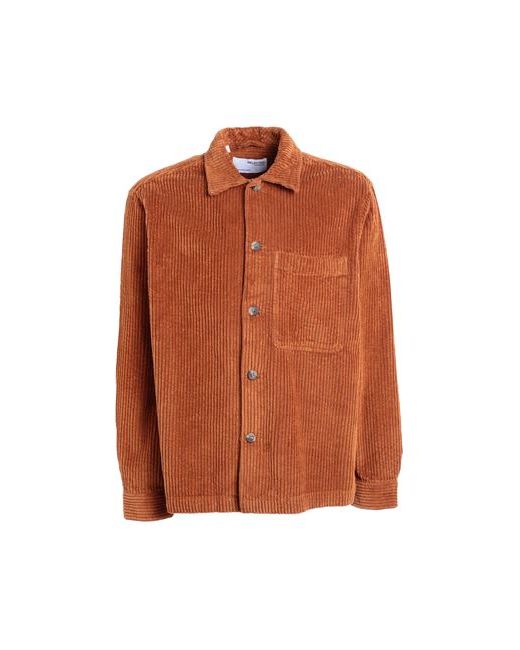 Selected Homme Man Shirt Rust Cotton Recycled cotton