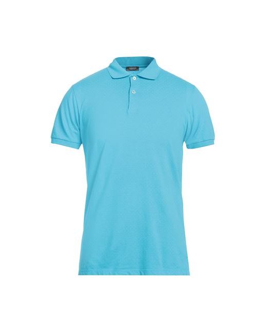 Rossopuro Man Polo shirt Azure Cotton Elastane