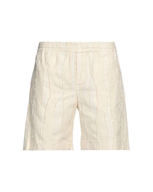 Msgm Man Shorts Bermuda Ivory Cotton