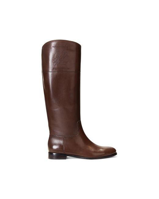 Lauren Ralph Lauren Justine Burnished Leather Riding Boot Knee boots Cocoa Soft